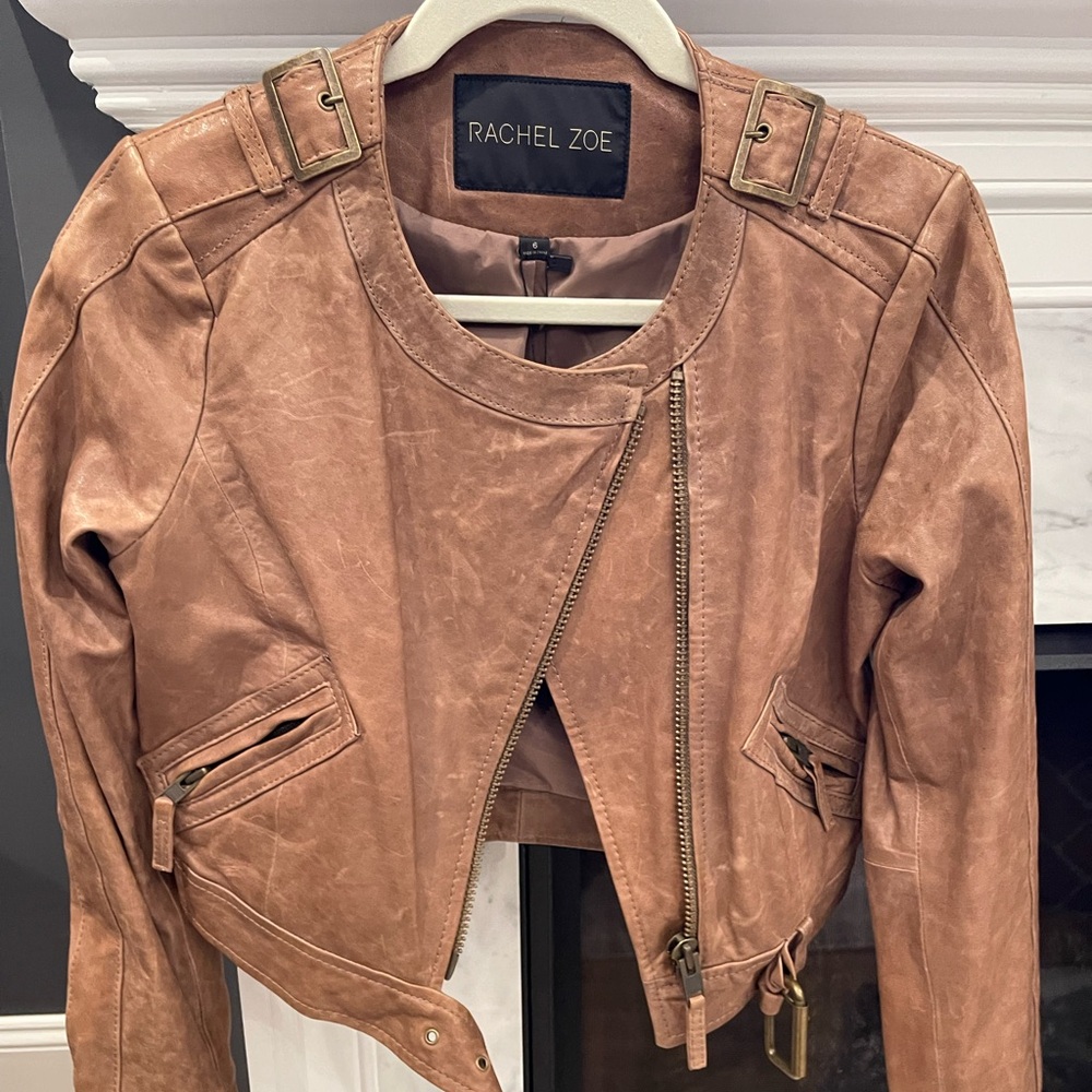 NWT Rachel Zoe Women's Brown Leather Jacket